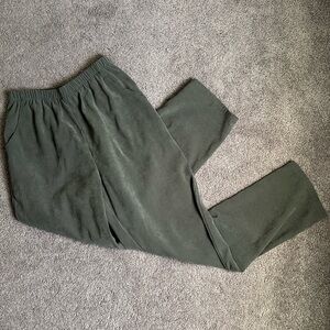 Suede Green Wide Leg Pants